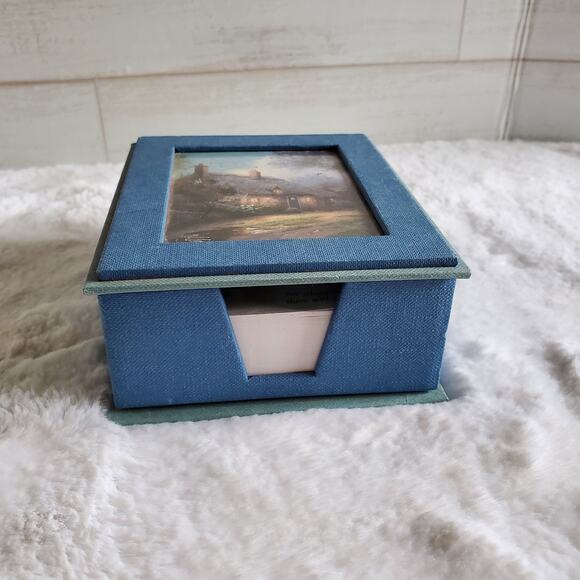 Thomas Kinkade Keepsake Box with Notepaper Moonlight Cottage - Picture 2 of 5